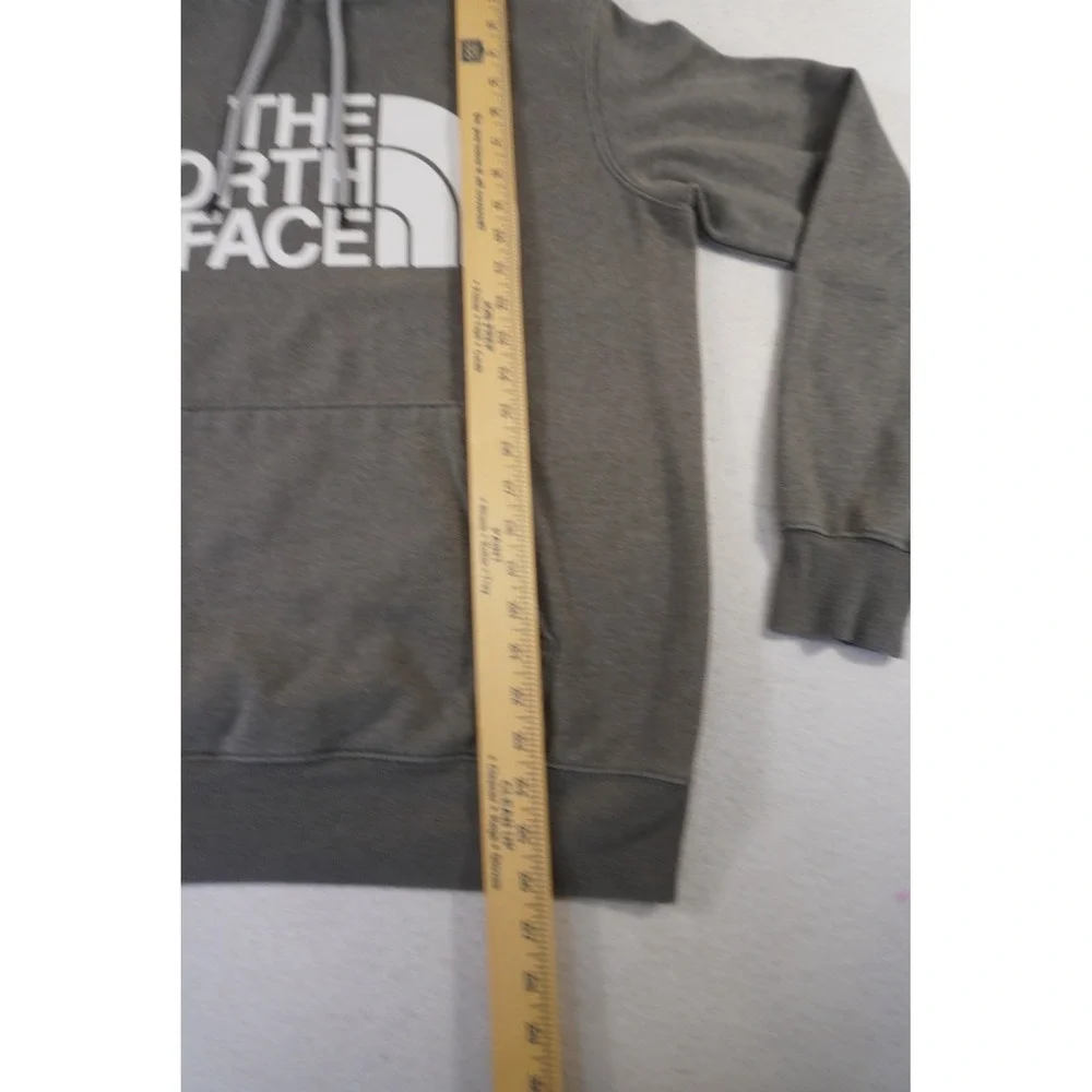 The North Face Hoodie Mens Medium Charcoal Gray Lined Graphic Kangaroo Pockets
